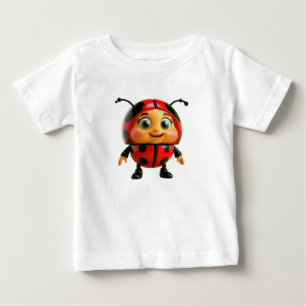 Cute Cartoon Ladybug Character Baby T-Shirt