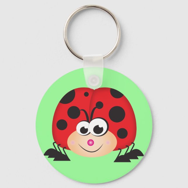 Cute Cartoon Ladybug Keychain (Front)
