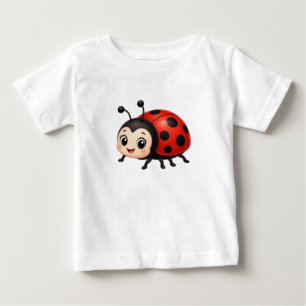 Cute Cartoon Ladybug - Sweet Little Ladybird Illus Baby T-Shirt
