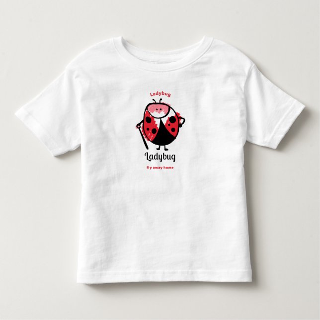 Cute Cartoon Ladybug Toddler T-shirt (Front)
