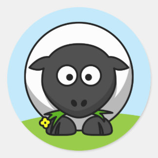 Cute Cartoon Lamb Classic Round Sticker