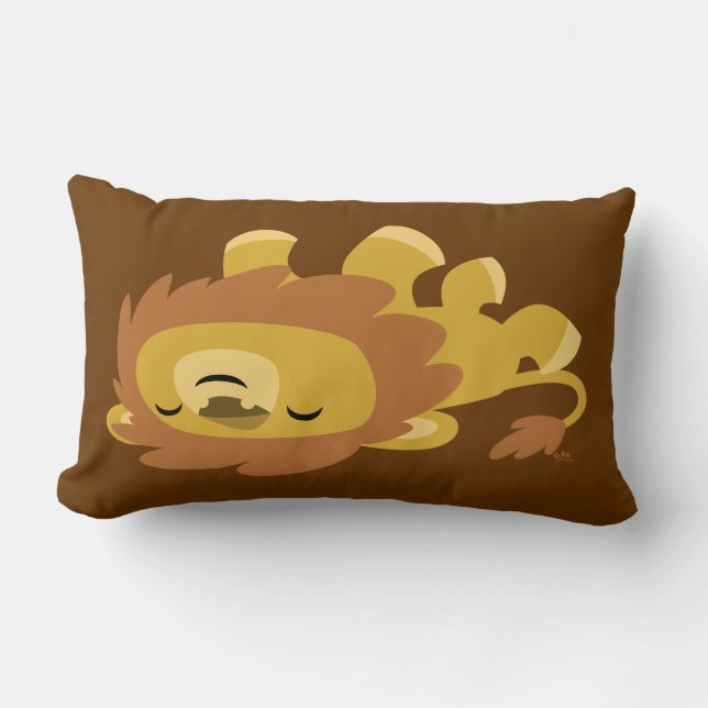 Cute Cartoon Lazy Lion Pillow (Front)