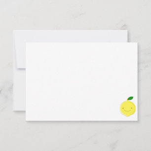 Cute Cartoon Lemon Blank Note Card
