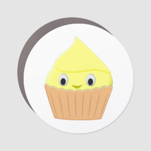 Cute Cartoon Lemon Cupcake Car Magnet