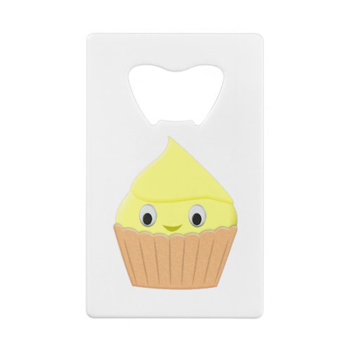 Cute Cartoon Lemon Cupcake Credit Card Bottle Opener