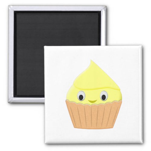 Cute Cartoon Lemon Cupcake Magnet