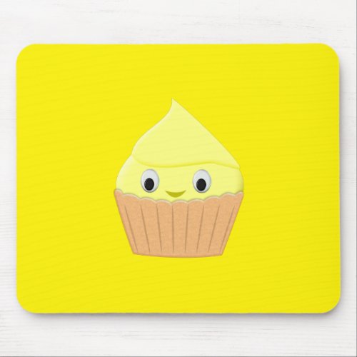 Cute Cartoon Lemon Cupcake Mouse Pad