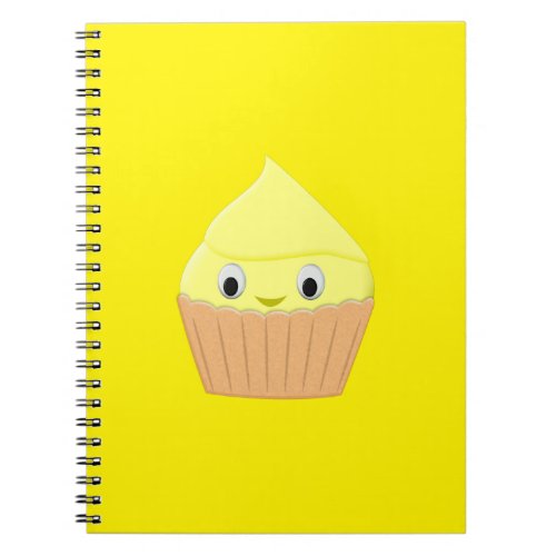 Cute Cartoon Lemon Cupcake Notebook