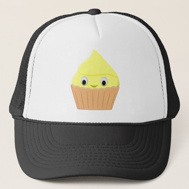 Cute Cartoon Lemon Cupcake Trucker Hat (Front)