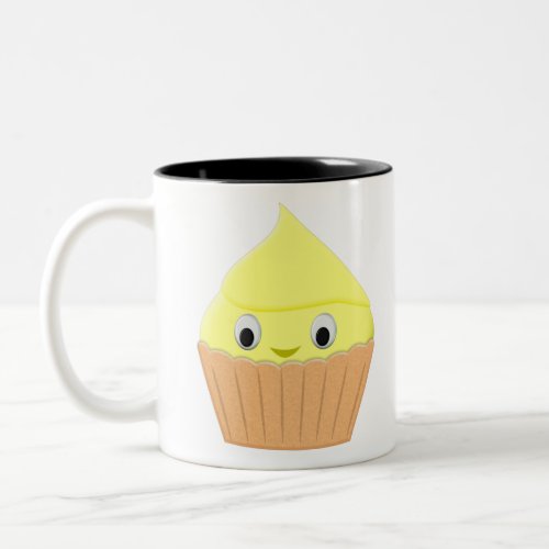 Cute Cartoon Lemon Cupcake Two_Tone Coffee Mug