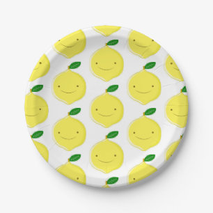 Cute Cartoon Lemon Pattern Paper Plates