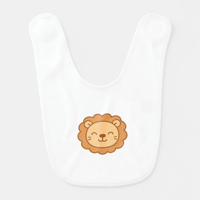 Cute Cartoon Lion Baby Bib (Front)