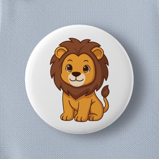 Cute Cartoon Lion Button (Creator Uploaded)