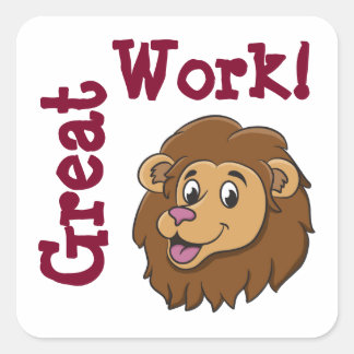 Cute Cartoon Lion Customizable Encouragement Square Sticker