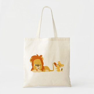 Cute Cartoon Lion Dad and Cub Bag