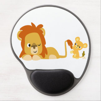 Cute Cartoon Lion Dad and Cub Gel Mousepad