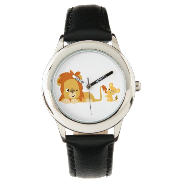 Cute Cartoon Lion Dad and Cub Watch (Front)