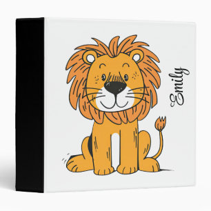 Cute cartoon lion decoration 3 ring binder