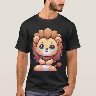 Cute Cartoon Lion in Yoga Pose family T-Shirt