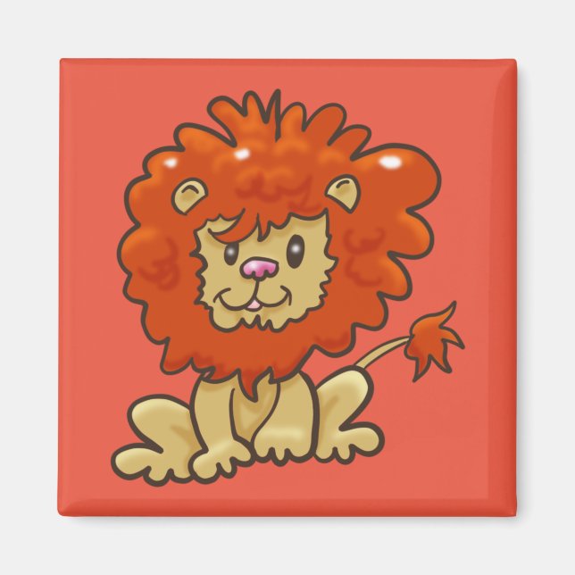 Cute cartoon lion magnet (Front)