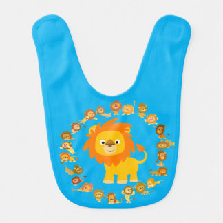 Cute Cartoon Lion Mandala Baby Bib
