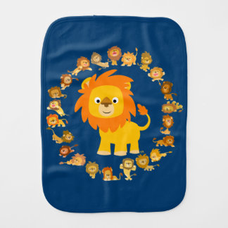 Cute Cartoon Lion Mandala Burp Cloth