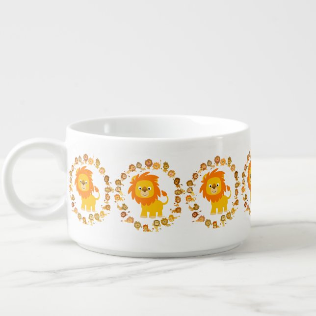 Cute Cartoon Lion Mandala Chili Bowl (Right)