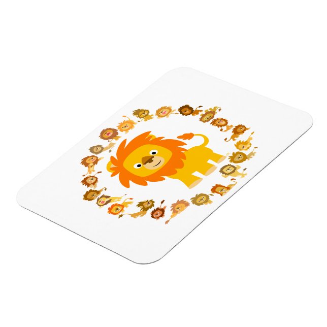 Cute Cartoon Lion Mandala Flexible Magnet (Left Side)