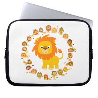 Cute Cartoon Lion Mandala Laptop Sleeve