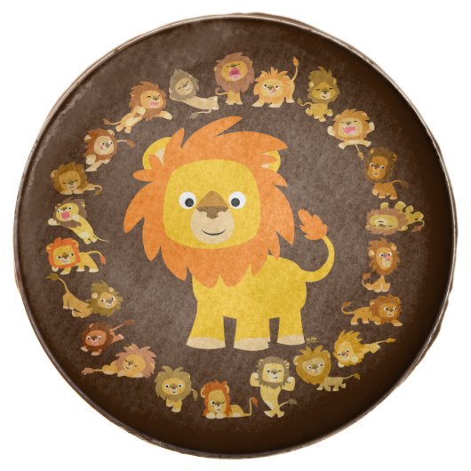 Cute Cartoon Lion Mandala Oreo Cookies (Front)