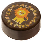 Cute Cartoon Lion Mandala Oreo Cookies (Angled)