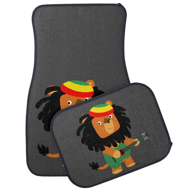 Cute Cartoon Lion Of Zion Car Floor Mat (Set)