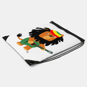 Cute Cartoon Lion of Zion Drawstring Back Pack Drawstring Bag