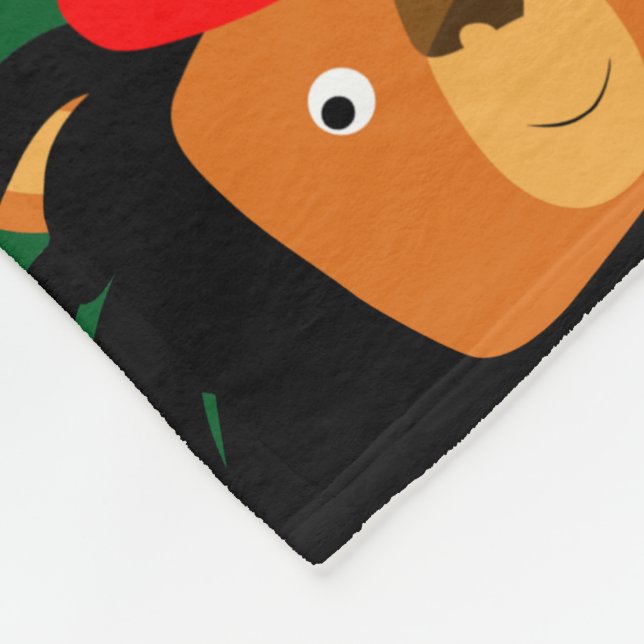 Cute Cartoon Lion Of Zion Fleece Blanket (Corner)