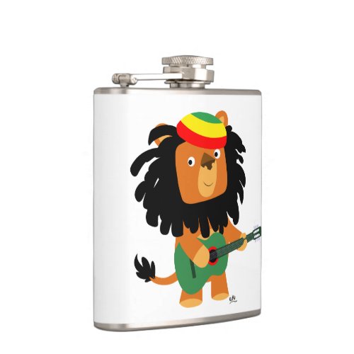 Cute Cartoon Lion of Zion Hip Flask