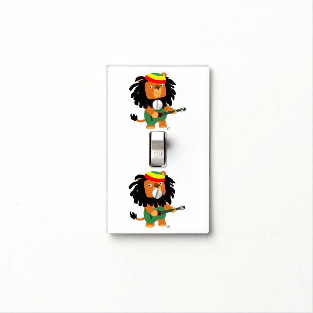 Cute Cartoon Lion of Zion Light Switch Cover (In Situ)