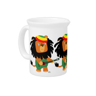 Cute Cartoon Lion of Zion Pitcher