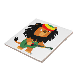 Cute Cartoon Lion of Zion Tile