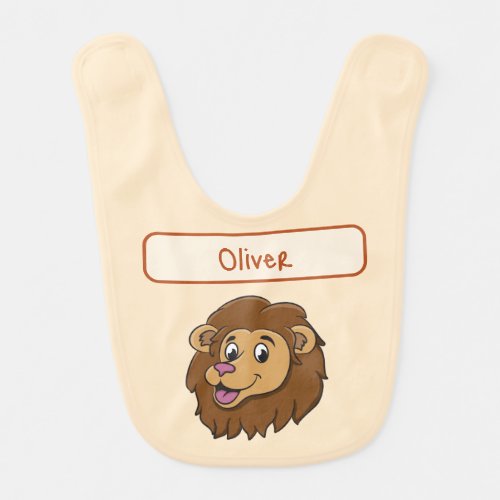 Cute Cartoon Lion Personalized Baby Bib