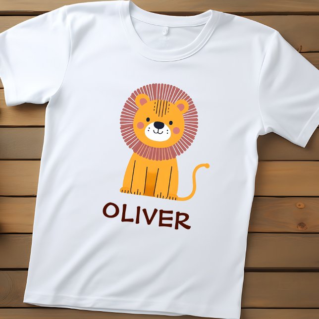 Cute Cartoon Lion Personalized Baby T-Shirt (Creator Uploaded)