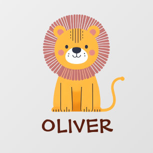 Cute Cartoon Lion Personalized Wall Decal