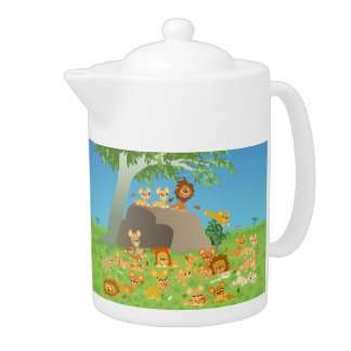 Cute Cartoon Lion Pride Teapot