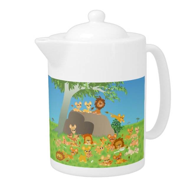 Cute Cartoon Lion Pride Teapot (Right)