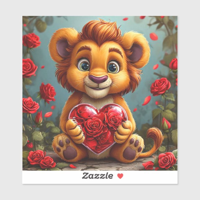 Cute Cartoon Lion Sticker (Sheet)