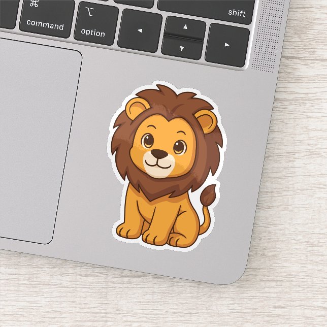 Cute Cartoon Lion Sticker (Detail)