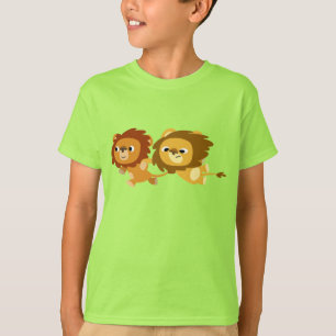 Cute Cartoon Lions in a Hurry Kids T-Shirt