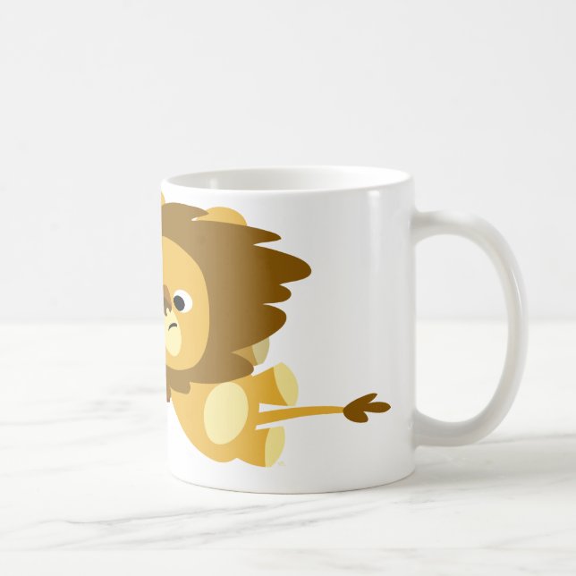 Cute Cartoon Lions in a Hurry Mug (Right)