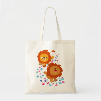 Cute Cartoon Lions In The Garden Bag