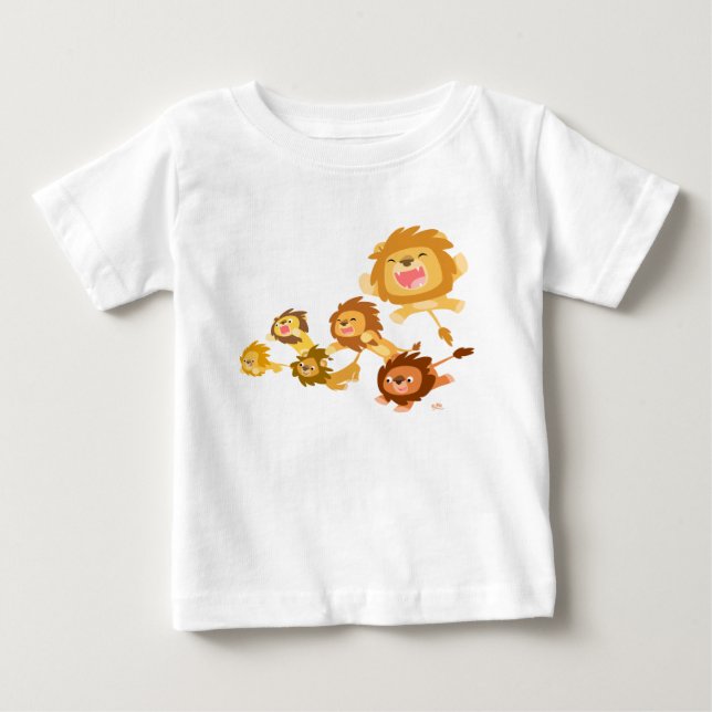 Cute Cartoon Lions' Parade Baby T-shirt (Front)