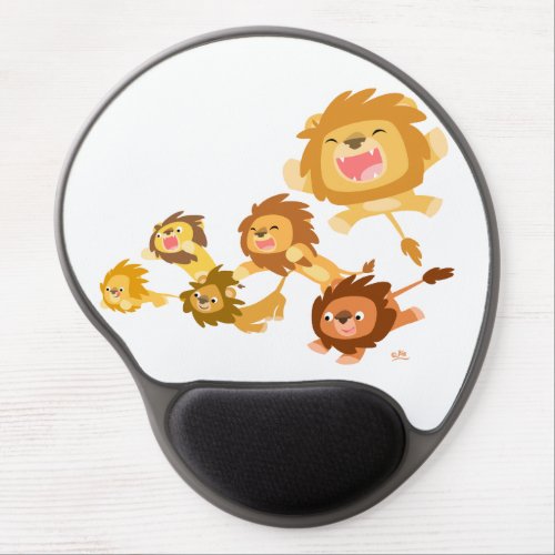 Cute Cartoon Lions Parade Gel Mousepad